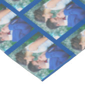 ダークブルーの写真パターパーソナライズされたン テーブルクロス (アングル)