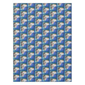 ダークブルーの写真パターパーソナライズされたン テーブルクロス (正面)