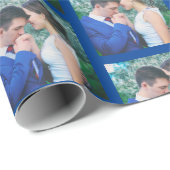 ダークブルーの写真パターパーソナライズされたン ラッピングペーパー (ロールコーナー)