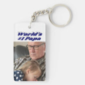 ダークブルーの写真文字 キーホルダー (裏面)