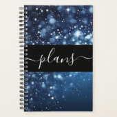 ダークブルーの夜空の泡 プランナー手帳 (正面)