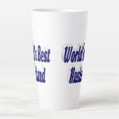 ダークブルーの夫文字 カフェラテマグ (正面)