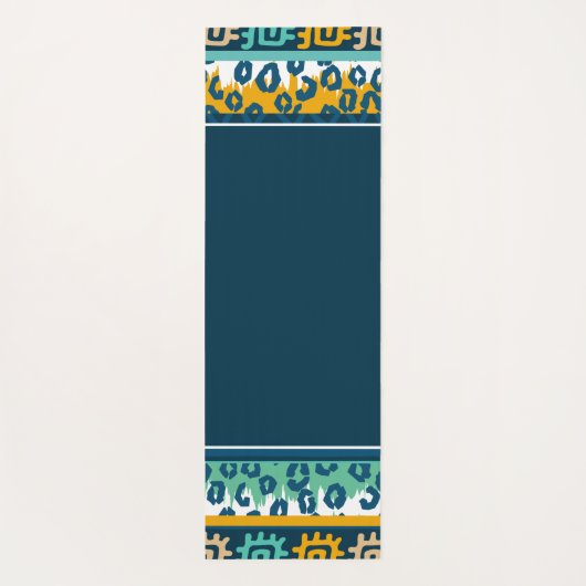 ダークブルーの幾何学模様を使用したグラフィックフィッシュ ヨガマット (裏面)