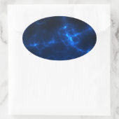 ダークブルーの感電 楕円形シール (バッグ)