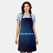 ダークブルーの抽象芸術パターン | 追加文字 エプロン (着用した状態)