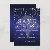ダークブルーの星の下 – 日付を保存 セーブザデート (正面/裏面)