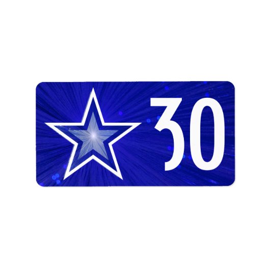 ダークブルーの星「年齢」ラベル中白文字 ラベル (正面)