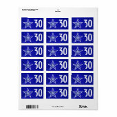 ダークブルーの星「年齢」ラベル中白文字 ラベル (フルシート)