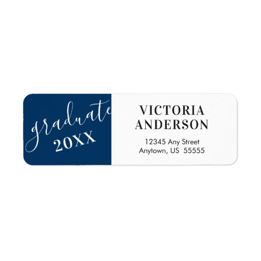 ダークブルーの書道 | 2018年クラス ラベル (正面)