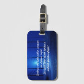 ダークブルーの森モノグラムモダン ラゲッジタグ (正面縦)