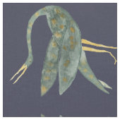 ダークブルーの水モダン色クレーンの鳥 ファブリック (クローズアップ)