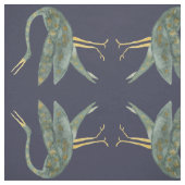 ダークブルーの水モダン色クレーンの鳥 ファブリック (見本)