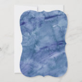 ダークブルーの水彩画ウェディング・セーブ・ザ・デート 招待状 (裏面)