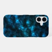 ダークブルーの波 iPhone 16ケース (裏面横)