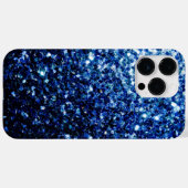 ダークブルーの深みのある輝く疑似ラメスパークル Case-Mate iPhoneケース (裏面 (横))