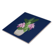 ダークブルーの熱帯メディニラピンク花瓶 タイル (側面)