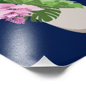 ダークブルーの熱帯メディニラピンク花瓶 フォトプリント            (角)