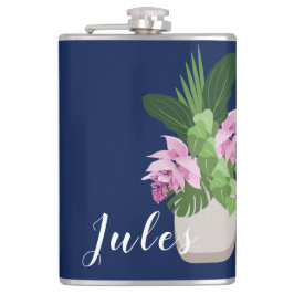 ダークブルーの熱帯メディニラピンク花瓶 フラスク