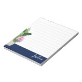 ダークブルーの熱帯性メディニラ花瓶(裏地) ノートパッド (回転)