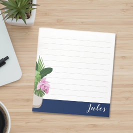 ダークブルーの熱帯性メディニラ花瓶（裏地） ノートパッド