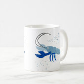 ダークブルーの爪と泡の青エビコーヒー コーヒーマグカップ (正面右)