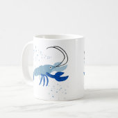 ダークブルーの爪と泡の青エビコーヒー コーヒーマグカップ (正面左)