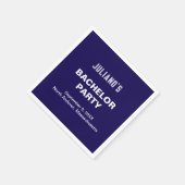 ダークブルーの独身パーティー用紙ナプキン スタンダードカクテルナプキン (角)