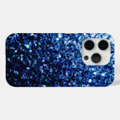 ダークブルーの疑似ラメスパークル Case-Mate iPhoneケース (裏面 (横))