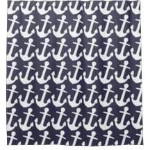 ダークブルーの白いいかりパター航海のン、