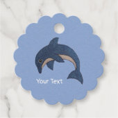 ダークブルーの白いジャンプイルカの輝き フェイバータグ (正面)
