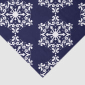 ダークブルーの白いスノーフレーク 薄葉紙 (詳細)