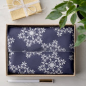 ダークブルーの白いスノーフレーク 薄葉紙 (ギフト)