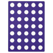 ダークブルーの白い水玉模様 クリップボード (裏面)