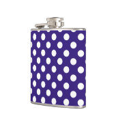 ダークブルーの白い水玉模様 フラスク (左)