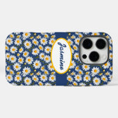 ダークブルーの白い英語デイジー Case-Mate iPhoneケース (裏面 (横))