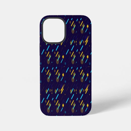 ダークブルーの背景が映えるバイブラントなiPhoneケース iPhoneケース (裏面)
