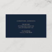 ダークブルーの背景にウミガメのロゴ 名刺 (裏面)