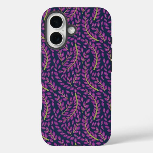 ダークブルーの背景に調和した植物画 Case-Mate iPhoneケース (裏面)