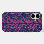 ダークブルーの背景に調和した植物画 Case-Mate iPhoneケース (裏面 (横))