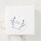 ダークブルーの花と植物のギフトタグ フェイバータグ (インサイチュ)