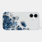 ダークブルーの花 iPhone 16ケース (裏面横)