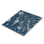 ダークブルーの貝殻 タイル (側面)