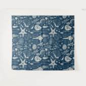 ダークブルーの貝殻 タペストリー (正面(横))