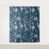 ダークブルーの貝殻 タペストリー (正面)