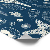 ダークブルーの貝殻 ポスター (角)