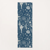 ダークブルーの貝殻 ヨガマット (正面)