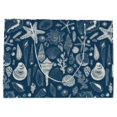 ダークブルーの貝殻 ラージペーパーバッグ (裏面)