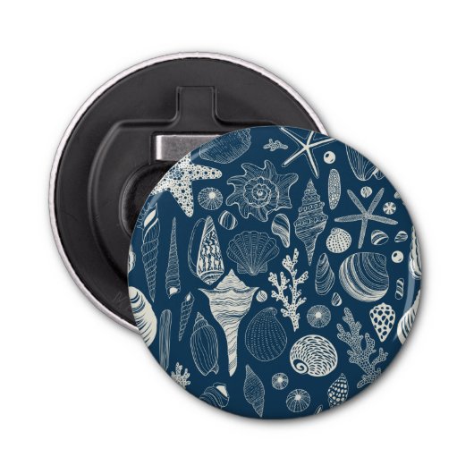 ダークブルーの貝殻 栓抜き (正面)