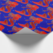 ダークブルーの赤い人魚 ラッピングペーパー (角)