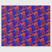 ダークブルーの赤い人魚 ラッピングペーパー (フラット)